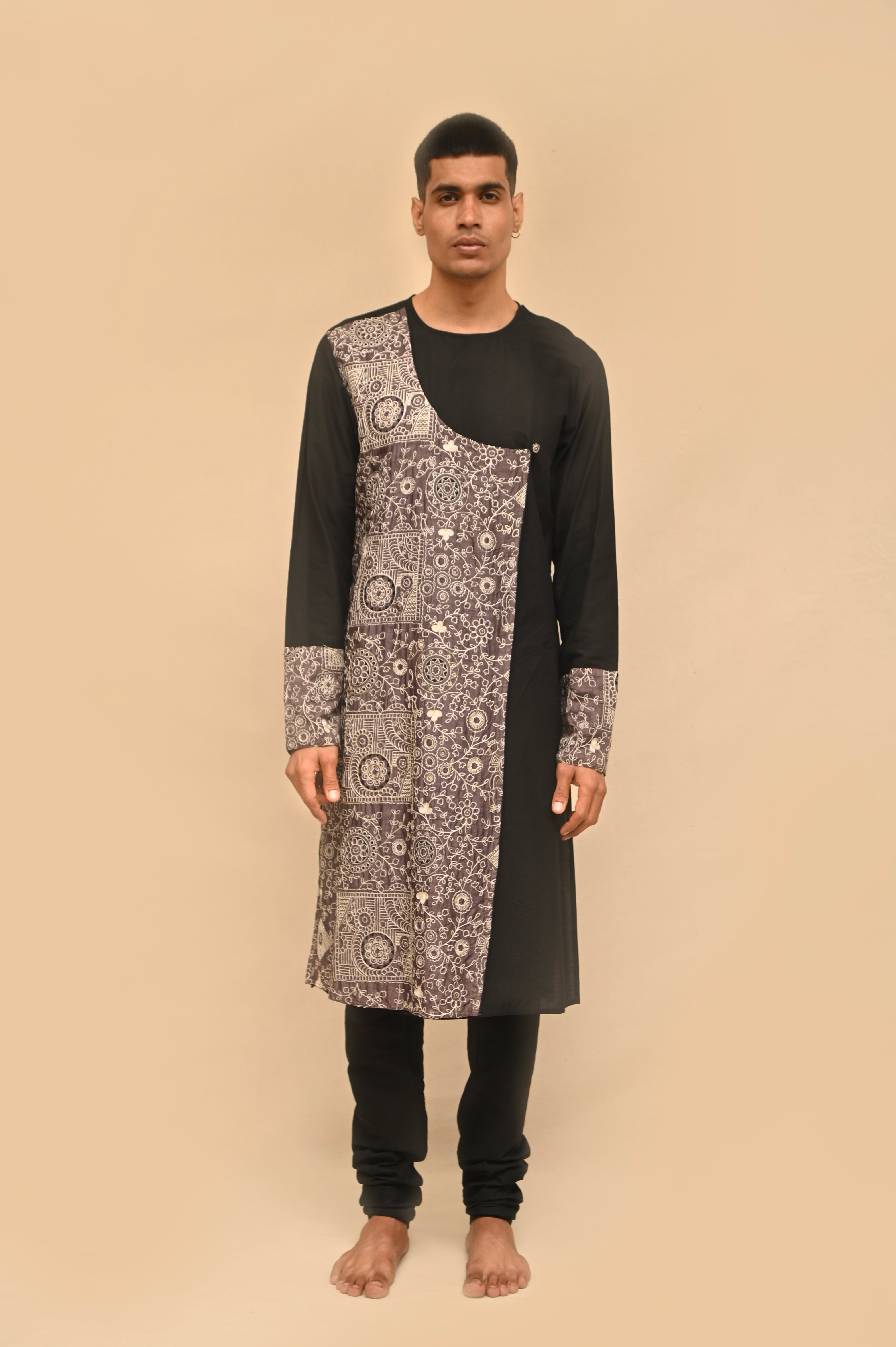 Cotton Silk with Kantha Stitch Punjabi