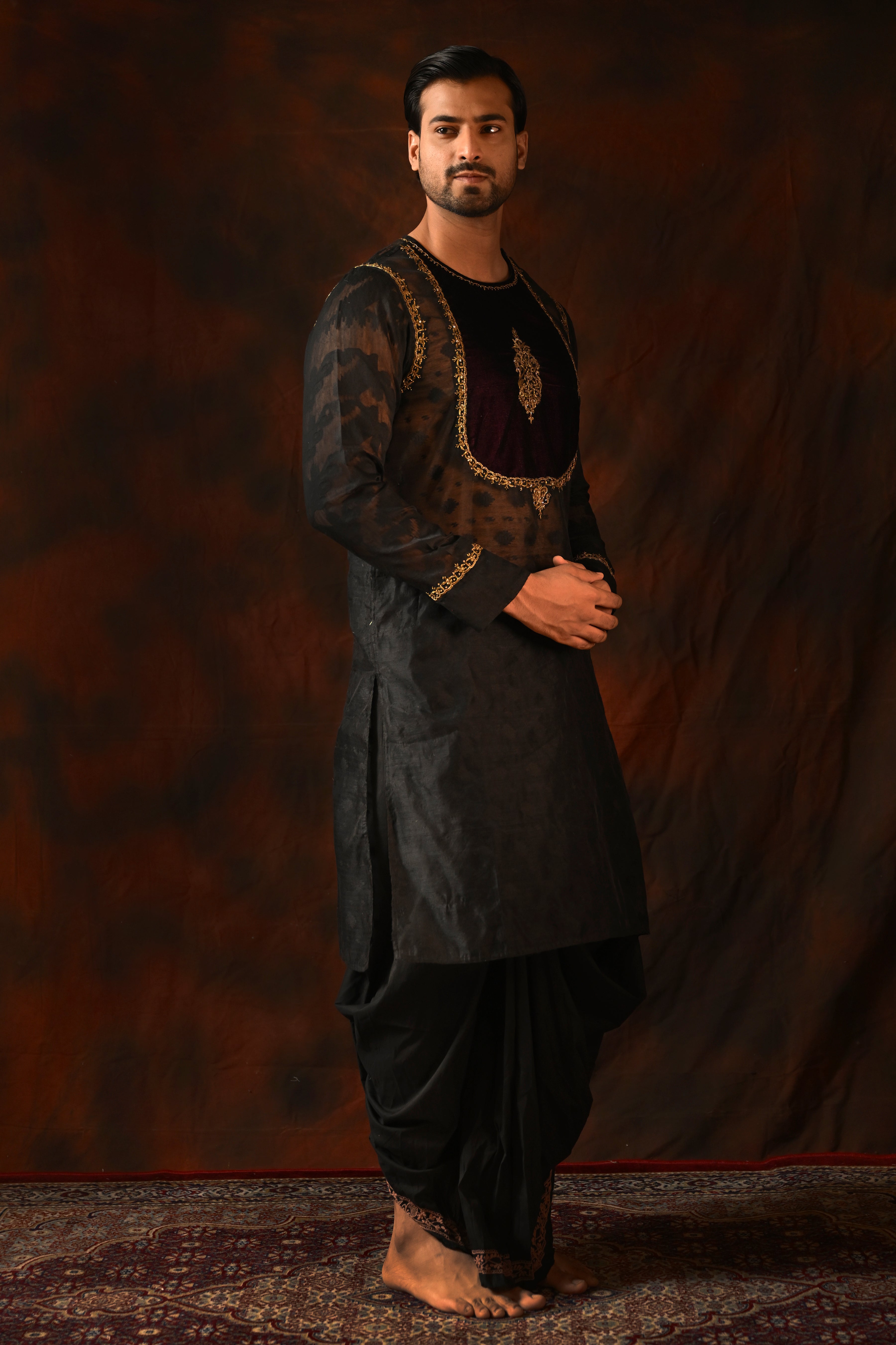 Jamdani and Velvet Punjabi