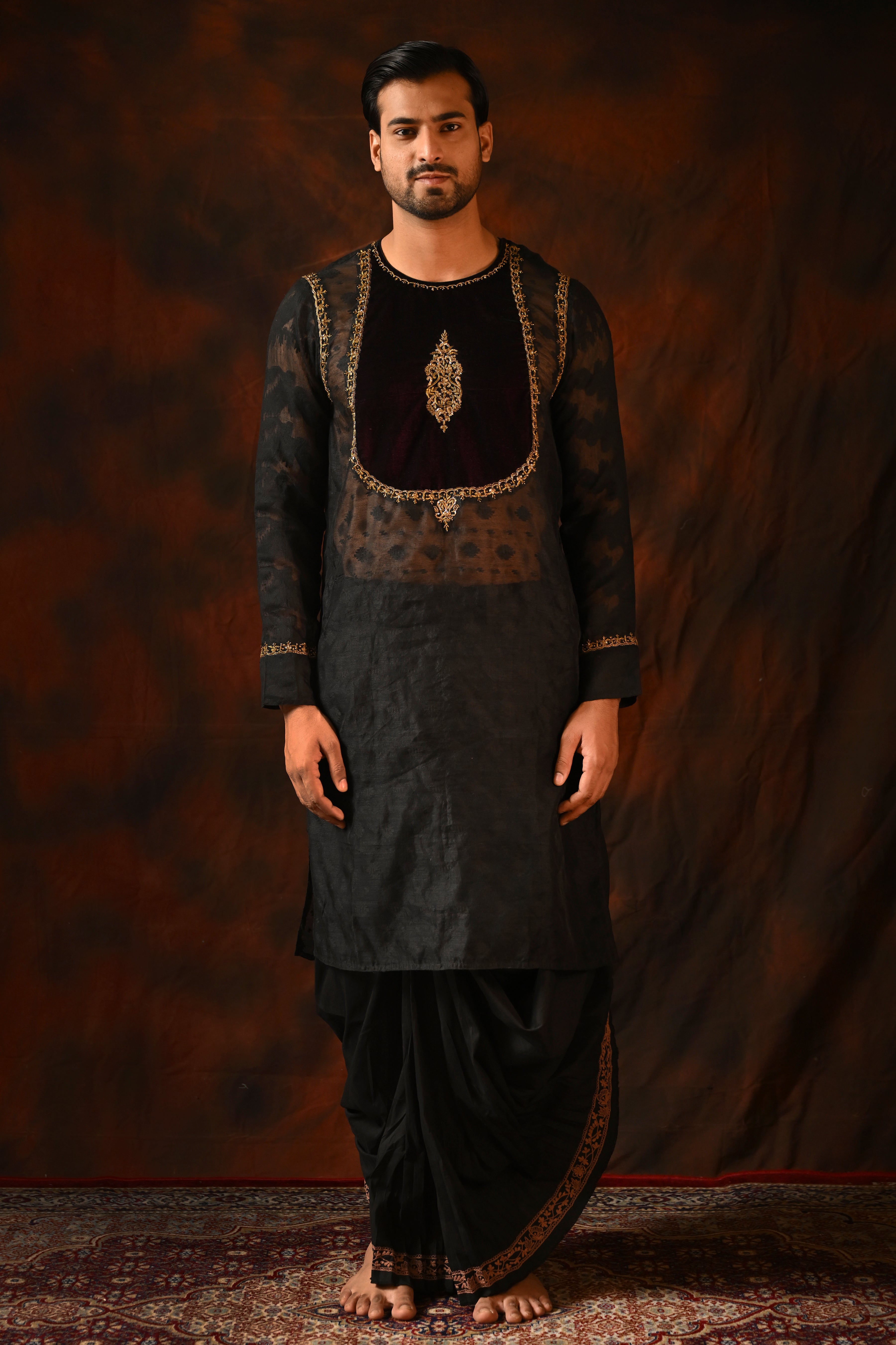 Jamdani and Velvet Punjabi